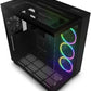 NZXT H9 Elite Dual-Chamber ATX Mid-Tower PC Gaming Case – Includes 3 x 120mm F120 RGB Duo Fans with Controller– Glass Front, Top & Side Panels 360mm Radiator Support Cable Management Black