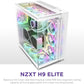 NZXT H9 Elite Dual-Chamber ATX Mid-Tower PC Gaming Case – Includes 3 x 120mm F120 RGB Duo Fans with Controller– Glass Front, Top & Side Panels 360mm Radiator Support Cable Management White