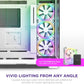 NZXT H9 Elite Dual-Chamber ATX Mid-Tower PC Gaming Case – Includes 3 x 120mm F120 RGB Duo Fans with Controller– Glass Front, Top & Side Panels 360mm Radiator Support Cable Management White