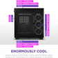 NZXT H9 Elite Dual-Chamber ATX Mid-Tower PC Gaming Case – Includes 3 x 120mm F120 RGB Duo Fans with Controller– Glass Front, Top & Side Panels 360mm Radiator Support Cable Management Black